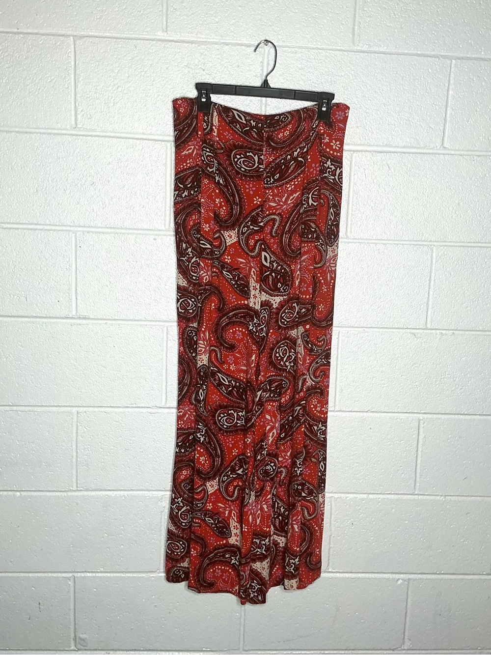 < Free People Double Trouble Wide-Leg Paisley Pattern Pants > - Picture 4 of 6